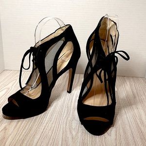 Nine West NW Momentous Black Heels sandals s 7 1/2